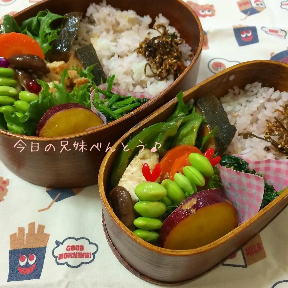 Snapdishの料理写真:今日の兄妹弁当|はなさん