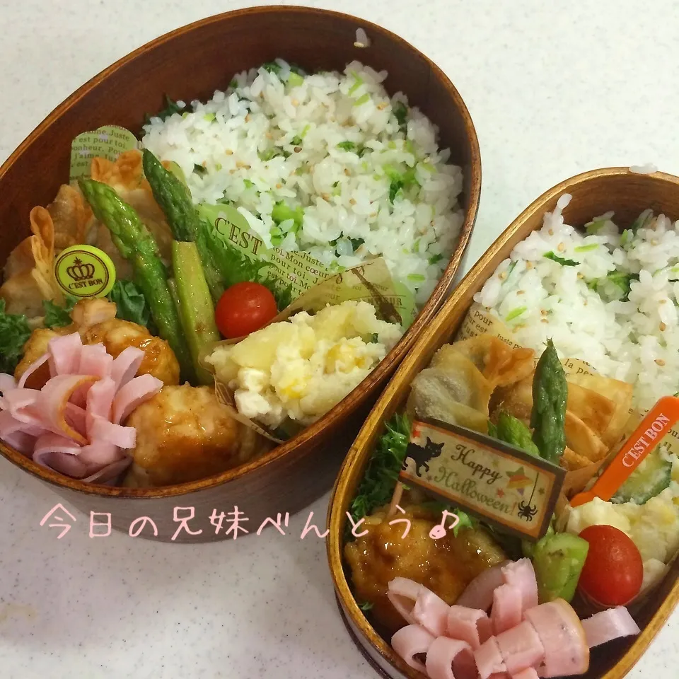 Snapdishの料理写真:今日の兄妹弁当|はなさん