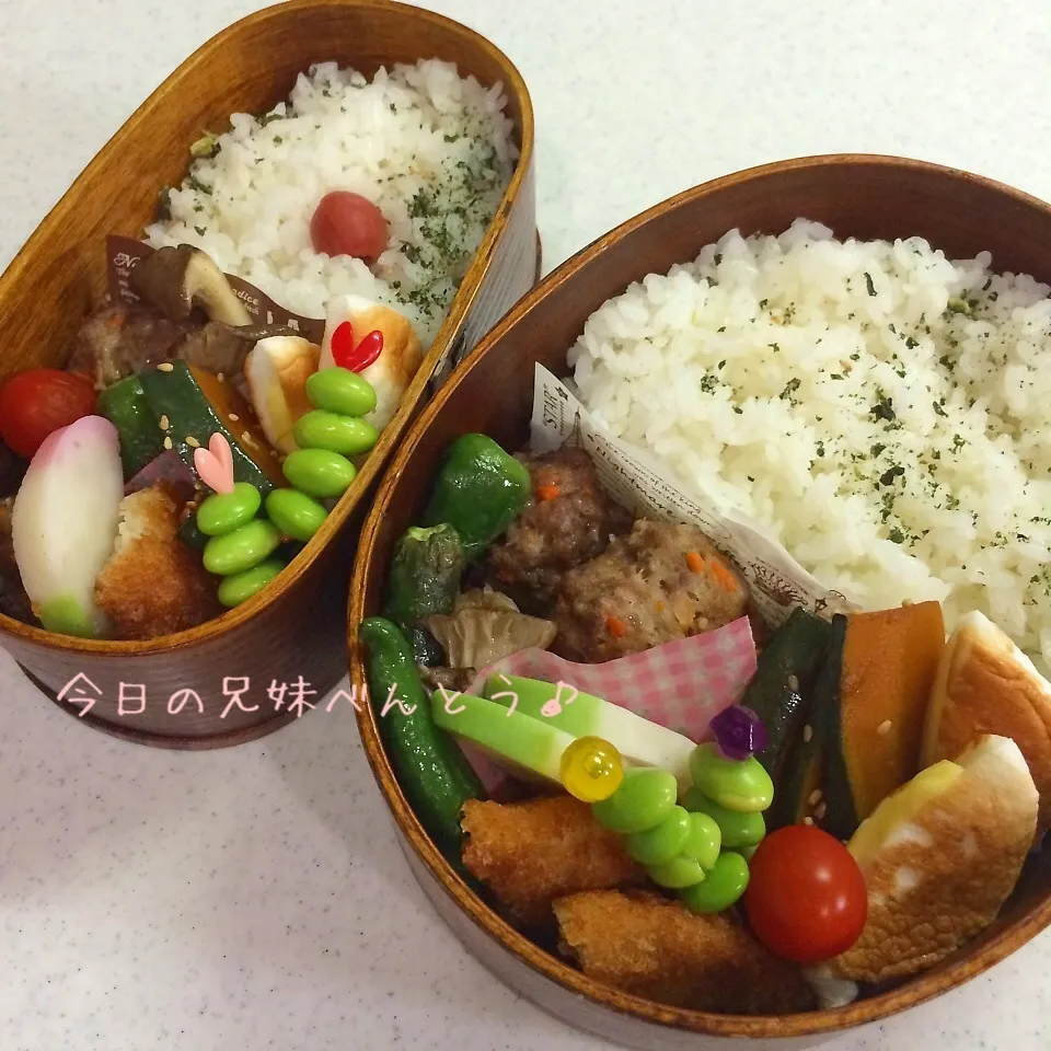 今日の兄妹弁当|はなさん