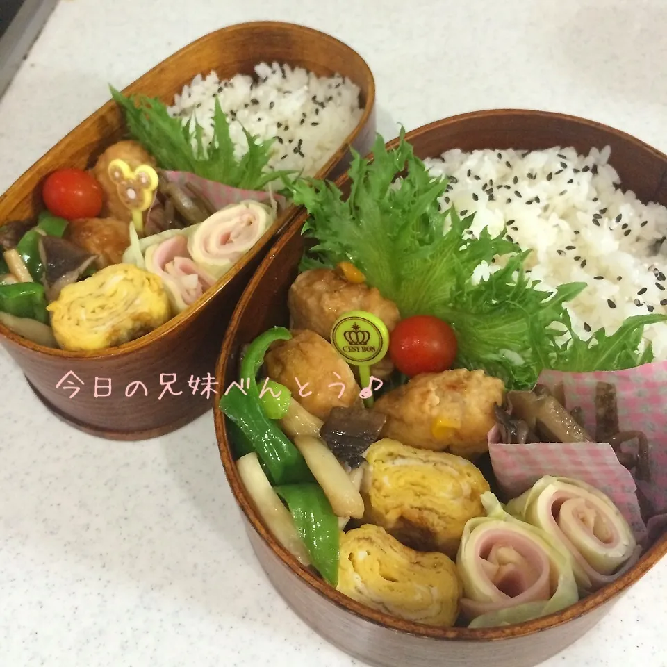 今日の兄妹弁当|はなさん