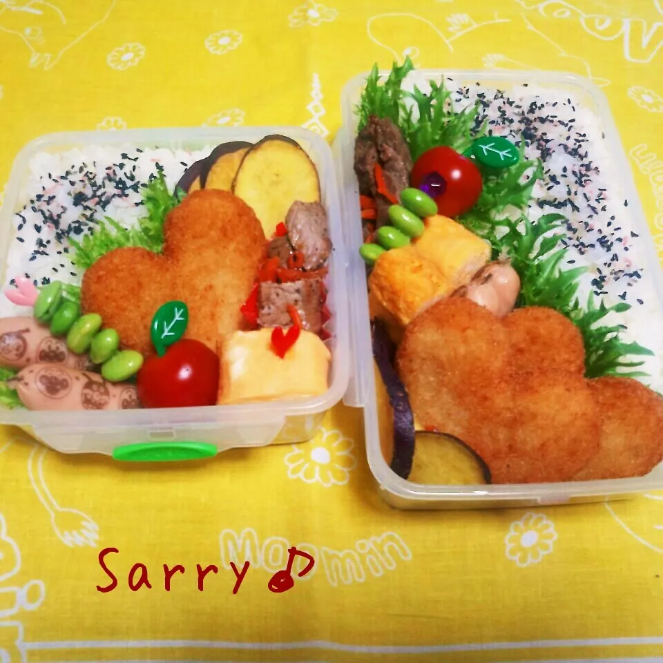 Snapdishの料理写真:娘と息子の弁当♪|サリーさん