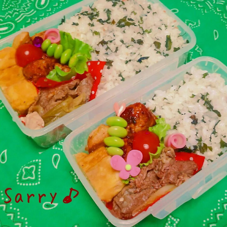 Snapdishの料理写真:娘と息子のお弁当♪|サリーさん