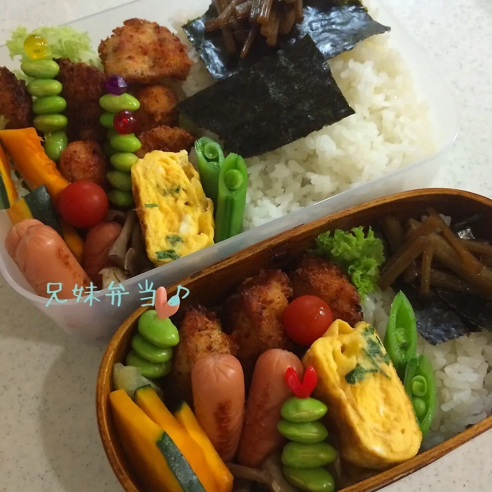 今日の兄妹弁当|はなさん