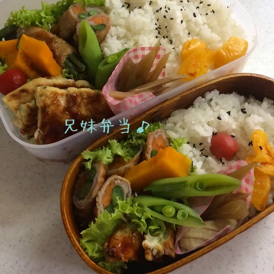 Snapdishの料理写真:今日の兄妹弁当|はなさん