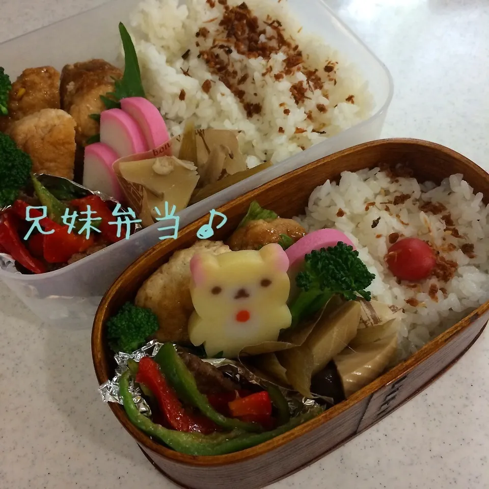 今日の兄妹弁当|はなさん