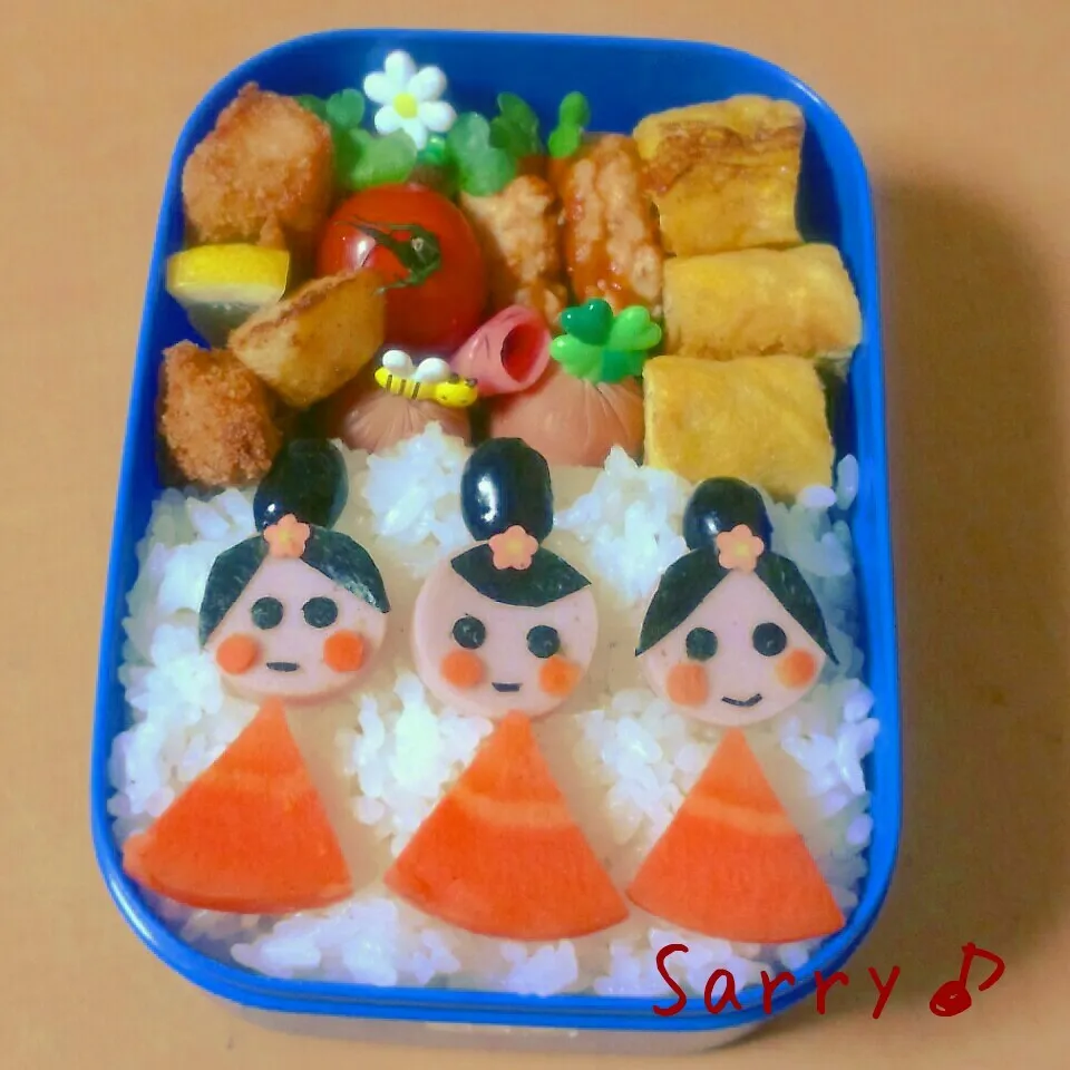 Snapdishの料理写真:今日は楽しいひな祭りお弁当♪|サリーさん