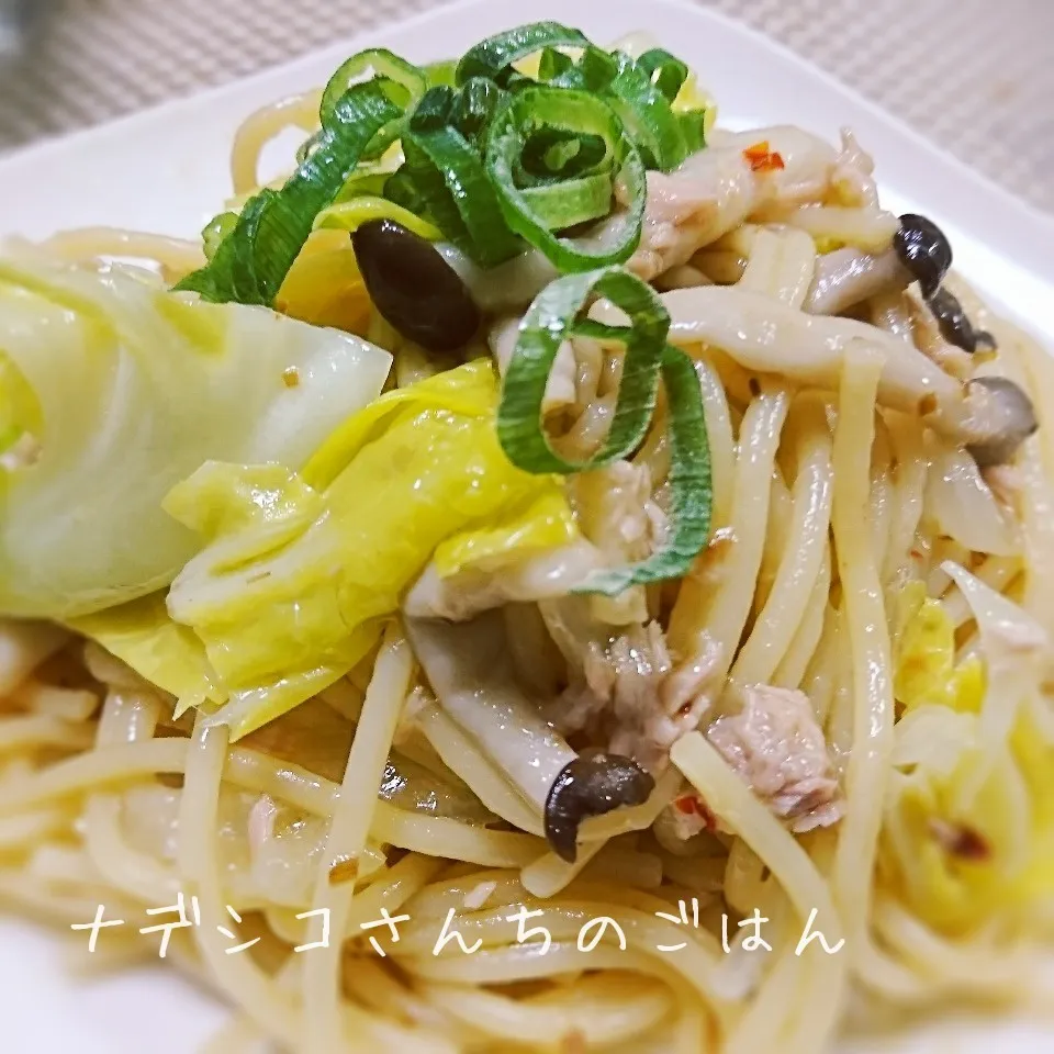 キャベツとツナのペペロンチーノ風パスタ|ナデシコさん