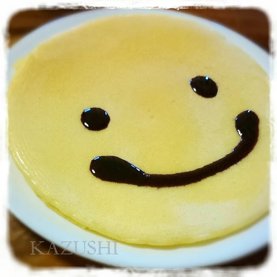 にこちゃんパンケーキ？クレープ？　息子作|くいしんぼうさん