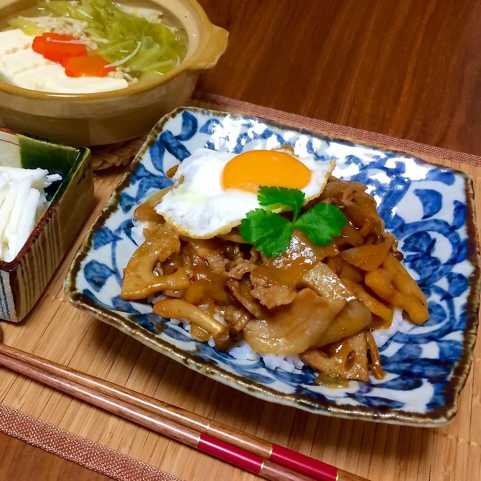 かおちゃんのしめじと蓮根入り豚丼|えりかさん