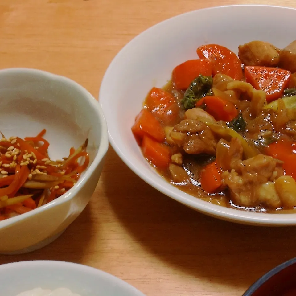 鳥と野菜の甘酢あんかけ|めだか🎶ママさん