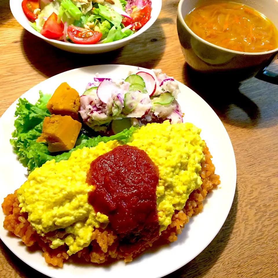 #vegan 
豆腐のふわとろオムライス風|makiko_aさん