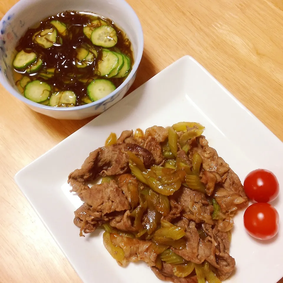 牛肉とセロリの和風炒め|めだか🎶ママさん