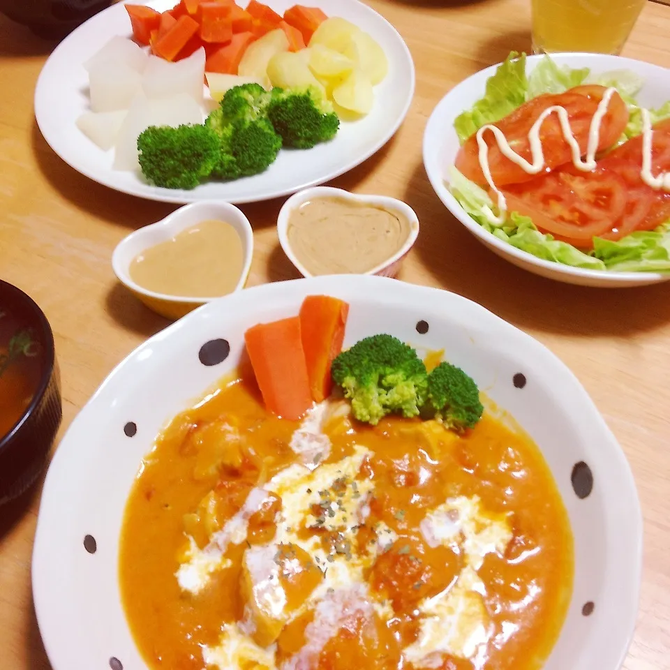 鳥肉と南瓜のトマト煮|めだか🎶ママさん