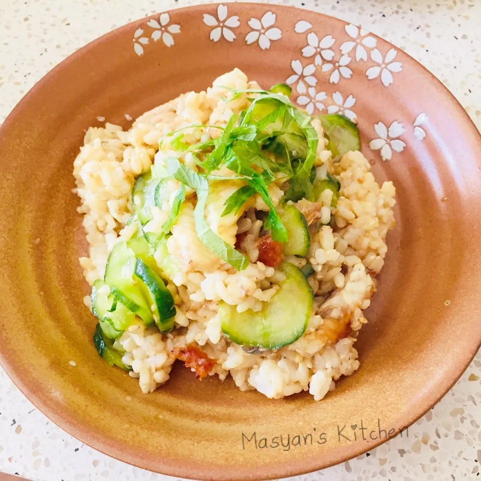 Snapdishの料理写真:少ない鰻でも大満足 きゅうりと鰻の混ぜご飯|Miyukiさん