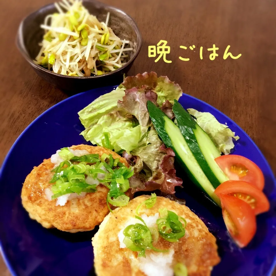 豆腐ハンバーグ&大豆モヤシの炒め物|み〜さん