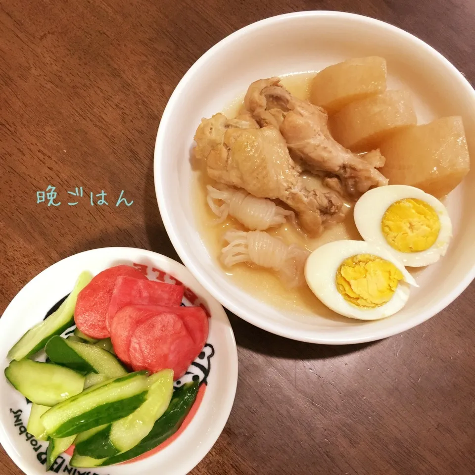 鶏肉と大根の煮物&漬け物|み〜さん