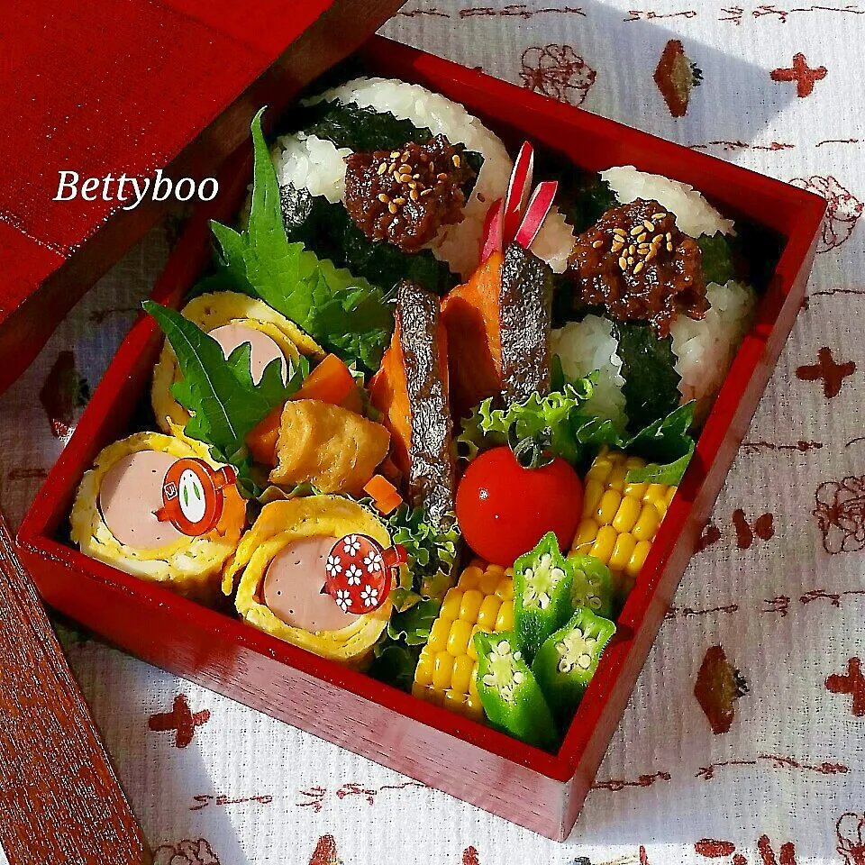 肉味噌ｵﾆｷﾞﾘのぉ弁当(*^^*)|bettyさん