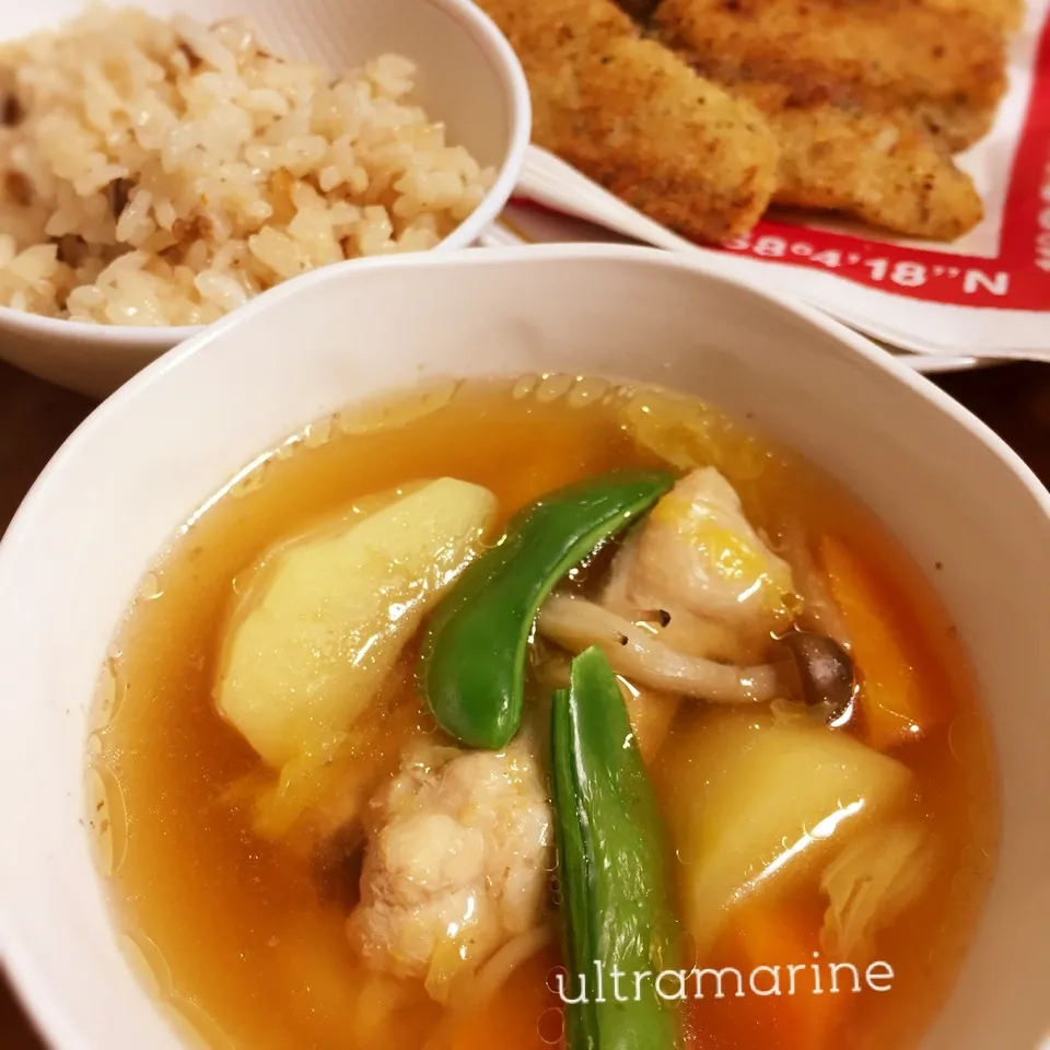 ＊カレースープ♪とピラフのランチ＊|ultramarineさん