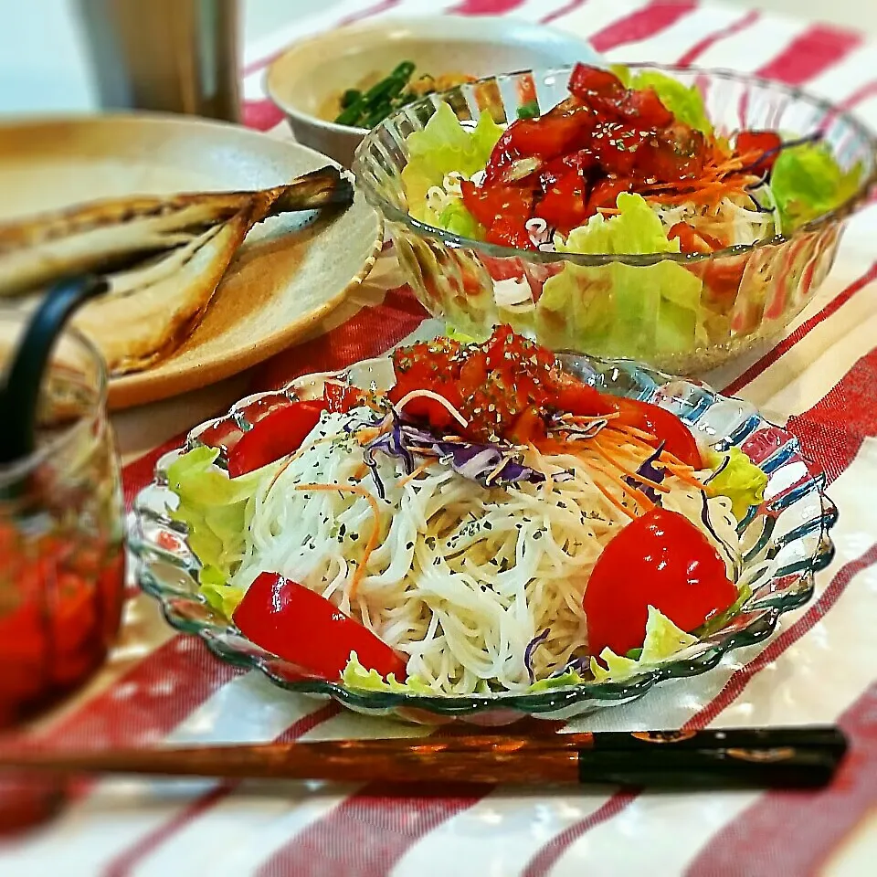 超簡単!!ﾄﾏﾄ･ﾊｼﾞﾙ素麺☆*°美味しいﾖ-|bettyさん