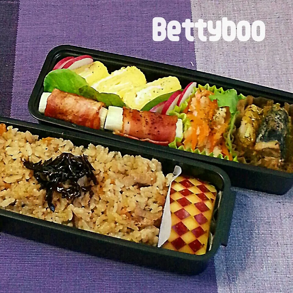 生姜と鶏ﾐﾝﾁの炊き込みご飯なぉ弁当|bettyさん