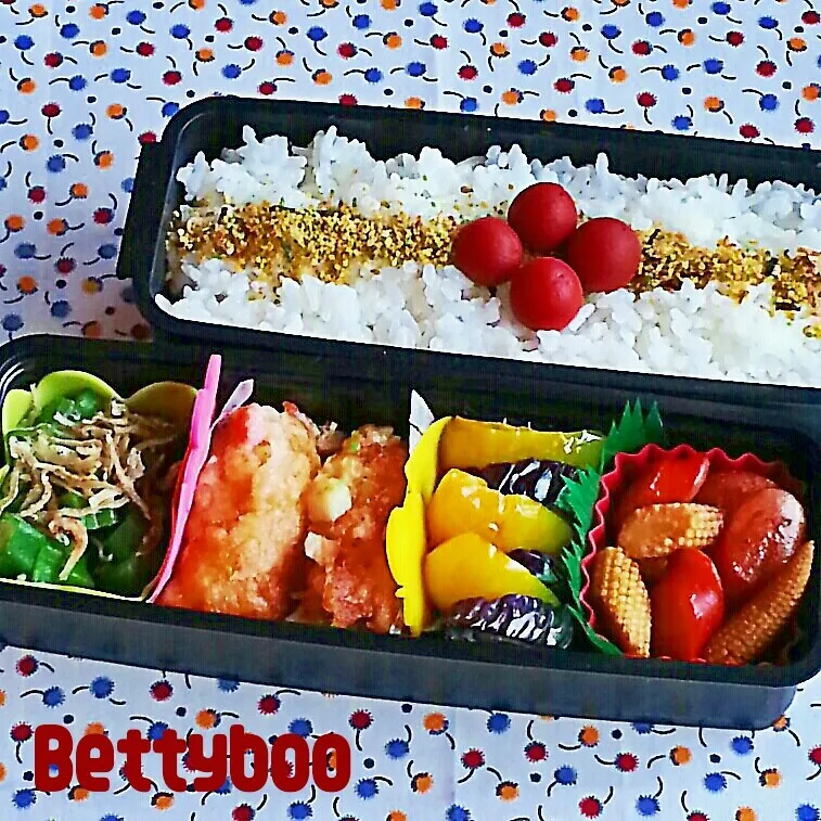 繋ぎはﾁｰｽﾞで!蓮根団子のぉ弁当|bettyさん