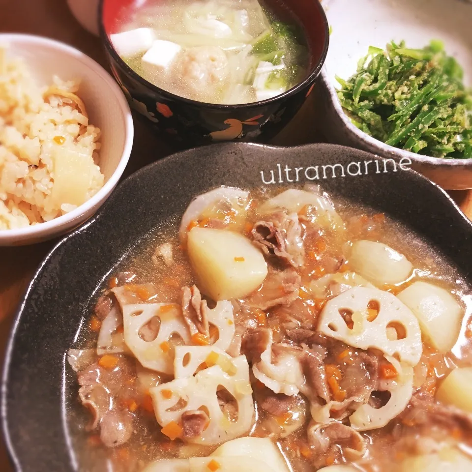 ＊蕪蓮根とろとろあんメインの晩ごはん。＊|ultramarineさん