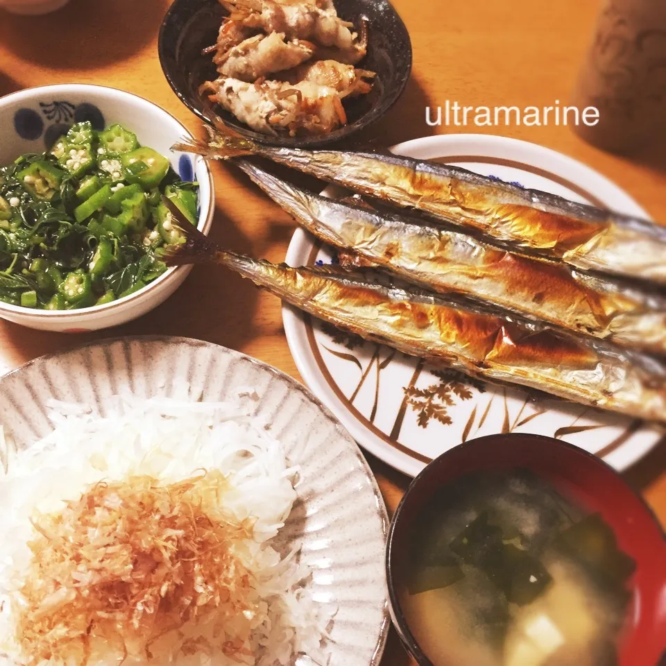 ＊秋刀魚、きんぴら肉巻き、大根サラダ…＊|ultramarineさん