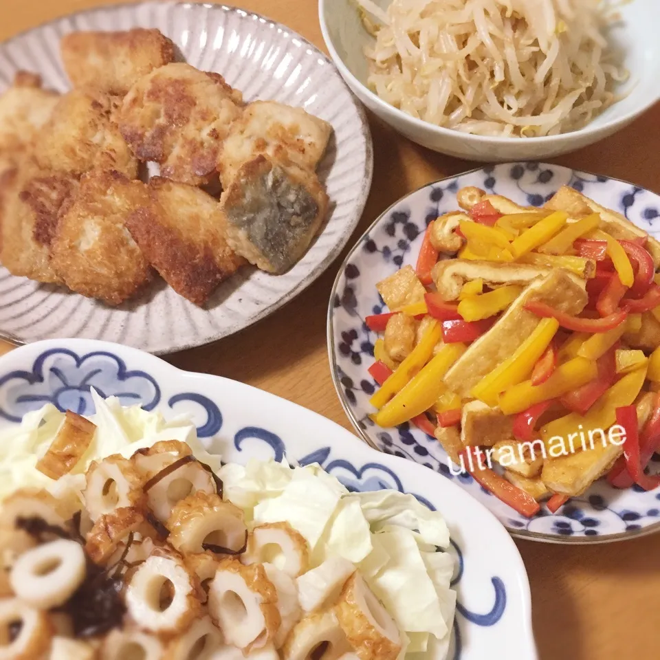 ＊鰆の竜田揚げ、パプリカのポン酢炒め＊|ultramarineさん