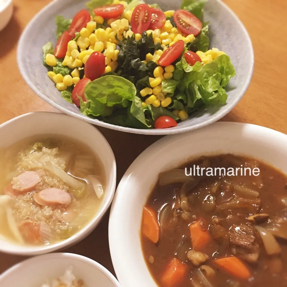 ＊とろとろ♡牛すじビーフシチュー、おうち野菜サラダ＊|ultramarineさん