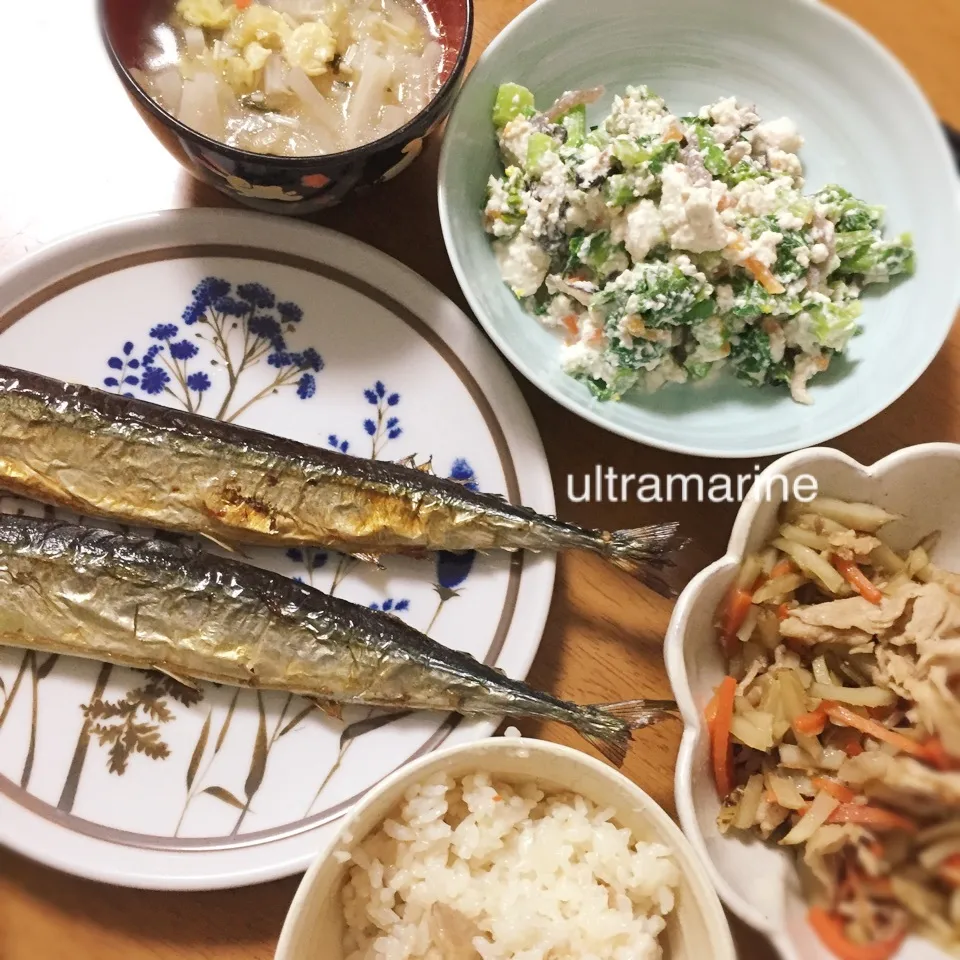 Snapdishの料理写真:＊蟹&筍の贅沢ごはん♪きんぴら、白和えの和膳♪＊|ultramarineさん