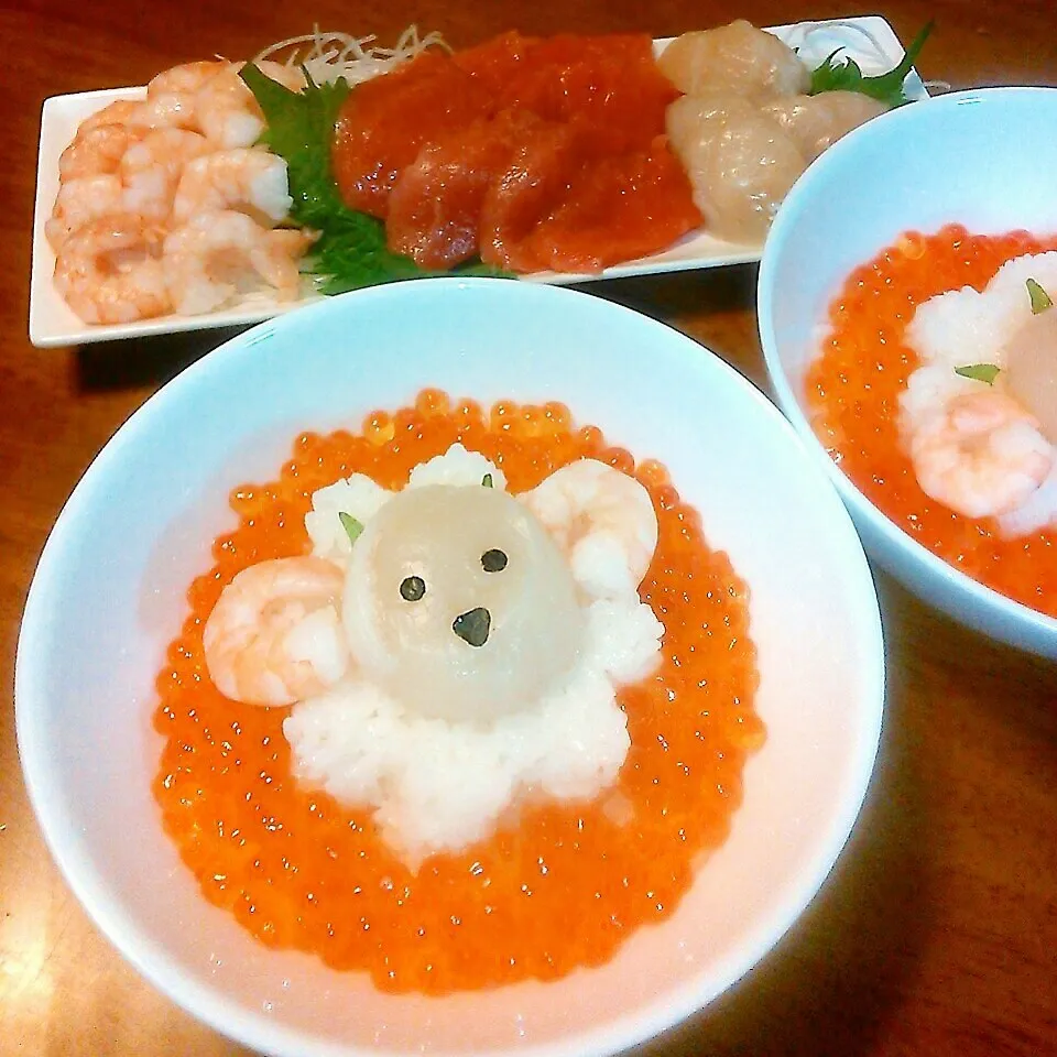 Snapdishの料理写真:いくら丼＆お刺身♪|やみぃさん