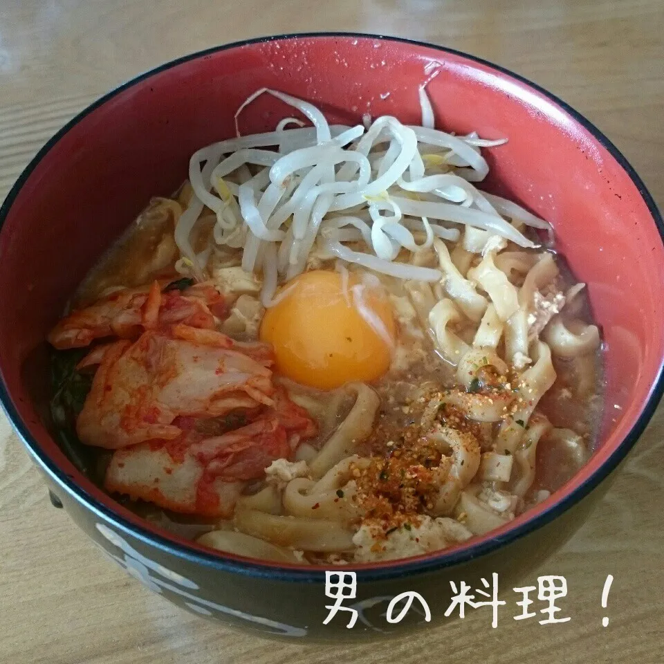 Snapdishの料理写真:寿がきや味噌煮込みうどん 荒めで。|やんまぁさん