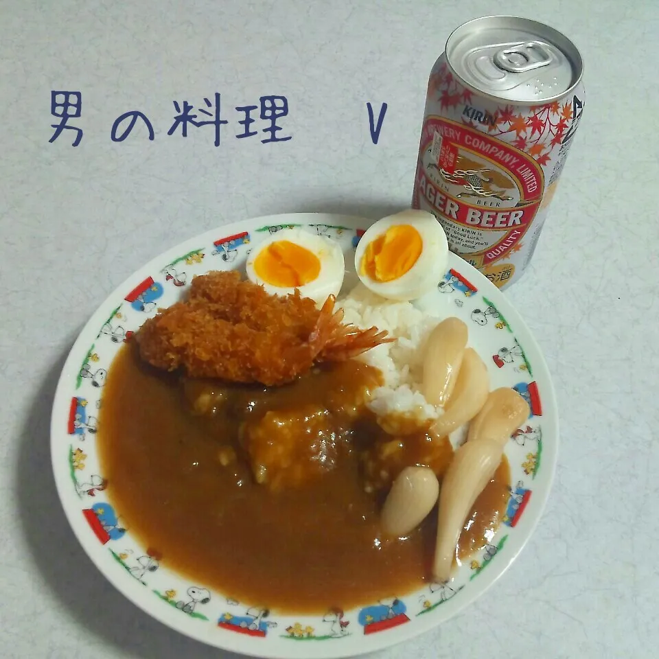 無造作な海老ふりゃあ～カレー|やんまぁさん