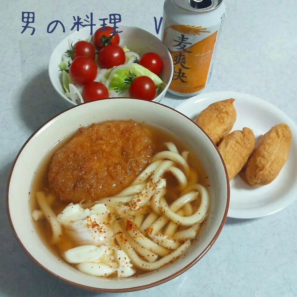 定番のコロッケうどん|やんまぁさん