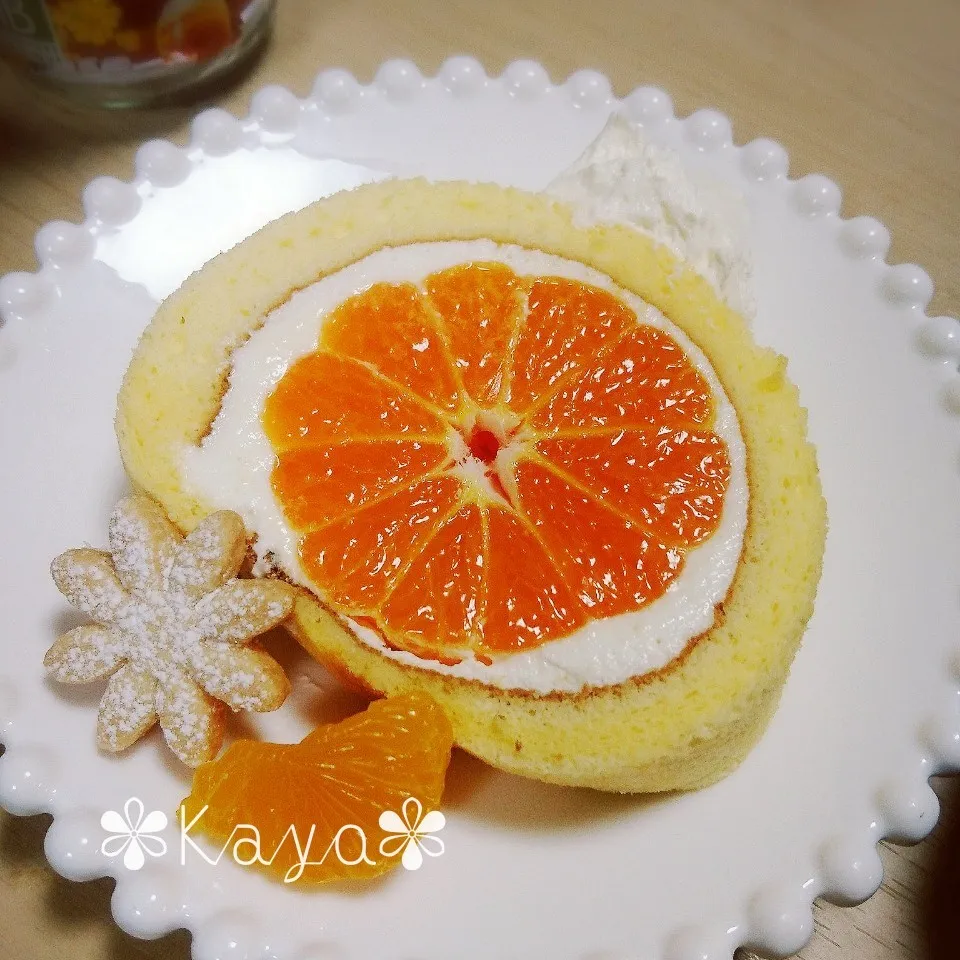 みかんまるごとロールケーキ♪|華さん