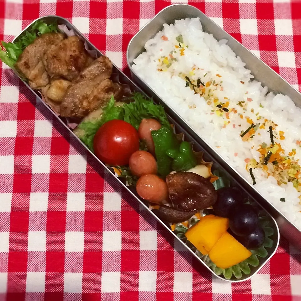 Snapdishの料理写真:今日のお弁当(豚バラの大根タレ焼き)|demekinさん