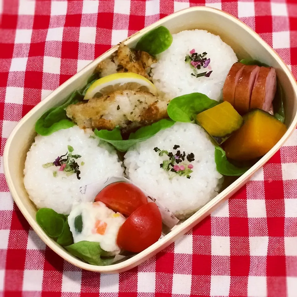 今日のお弁当(鱈の香草パン粉焼き)|demekinさん