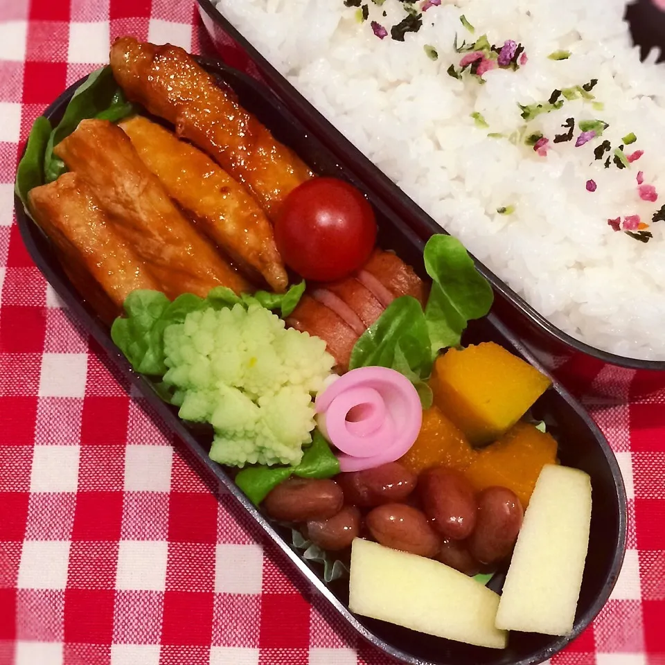 今日のお弁当(ポークチャプ)|demekinさん