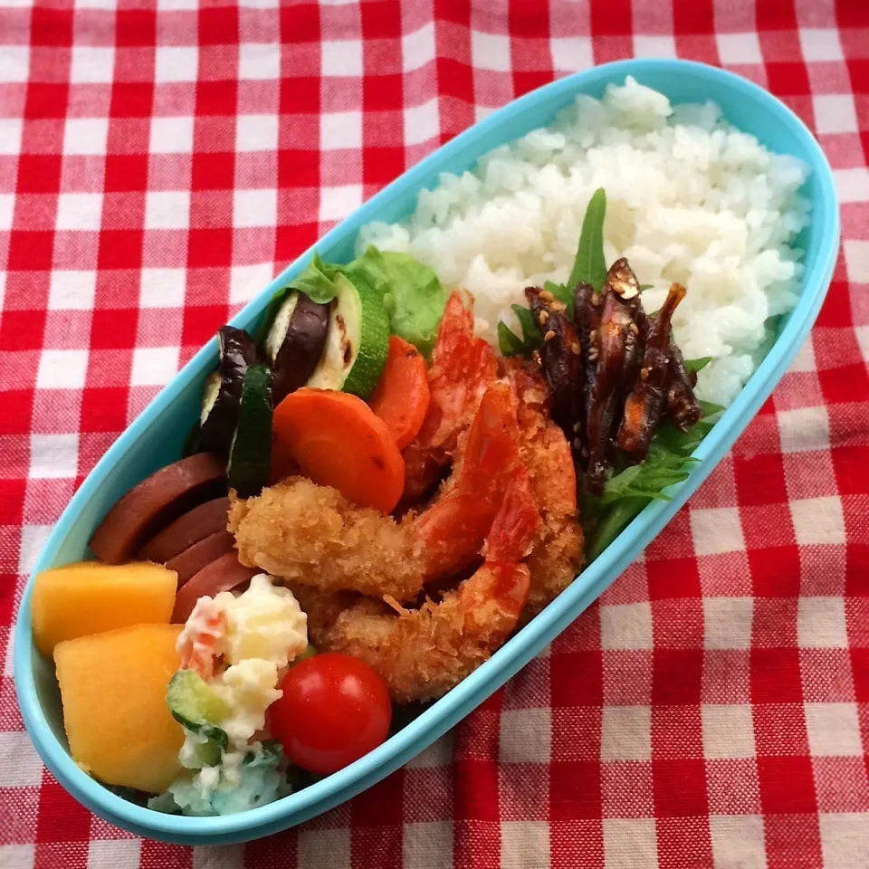 Snapdishの料理写真:今日のお弁当(海老フライ)|demekinさん