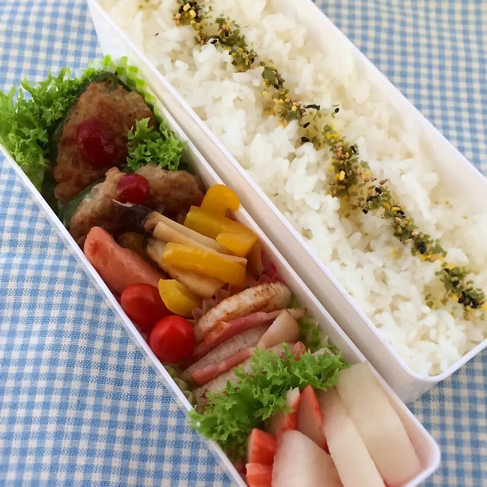 今日のお弁当(ピーマンの肉詰め)|demekinさん