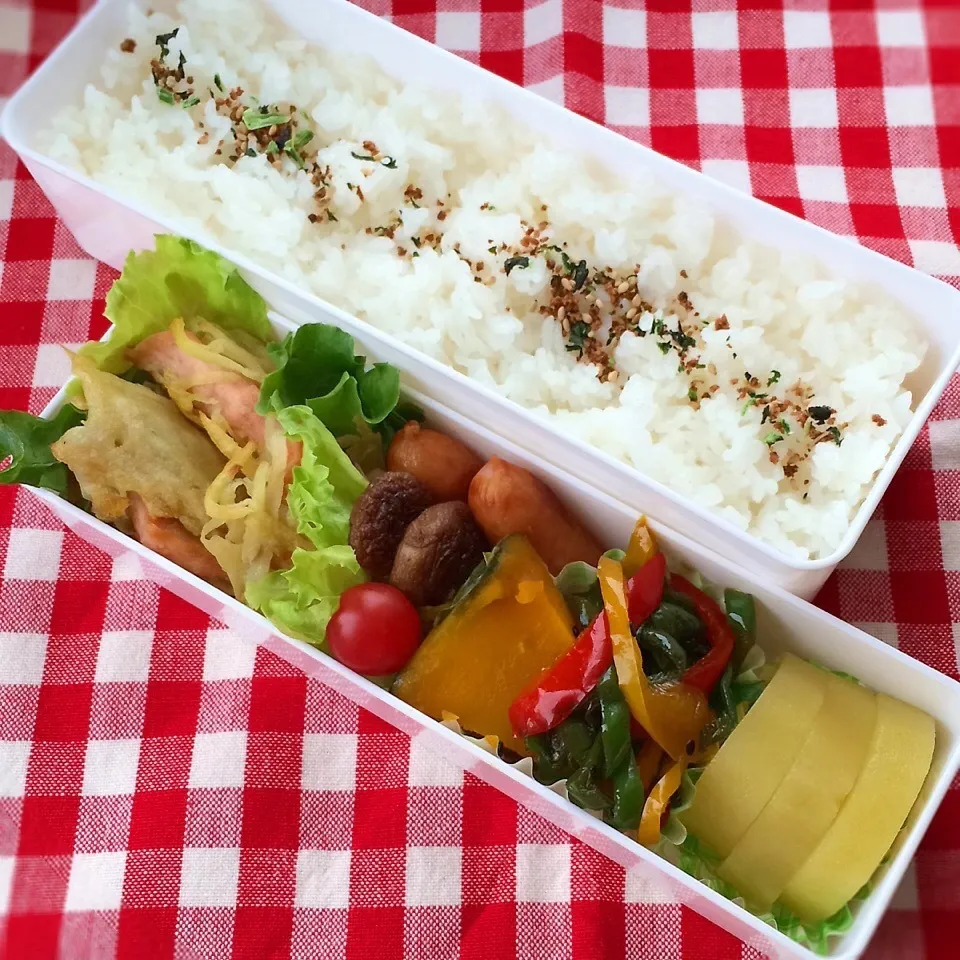 今日のお弁当(鮭のじゃがいもうろこ焼き)|demekinさん