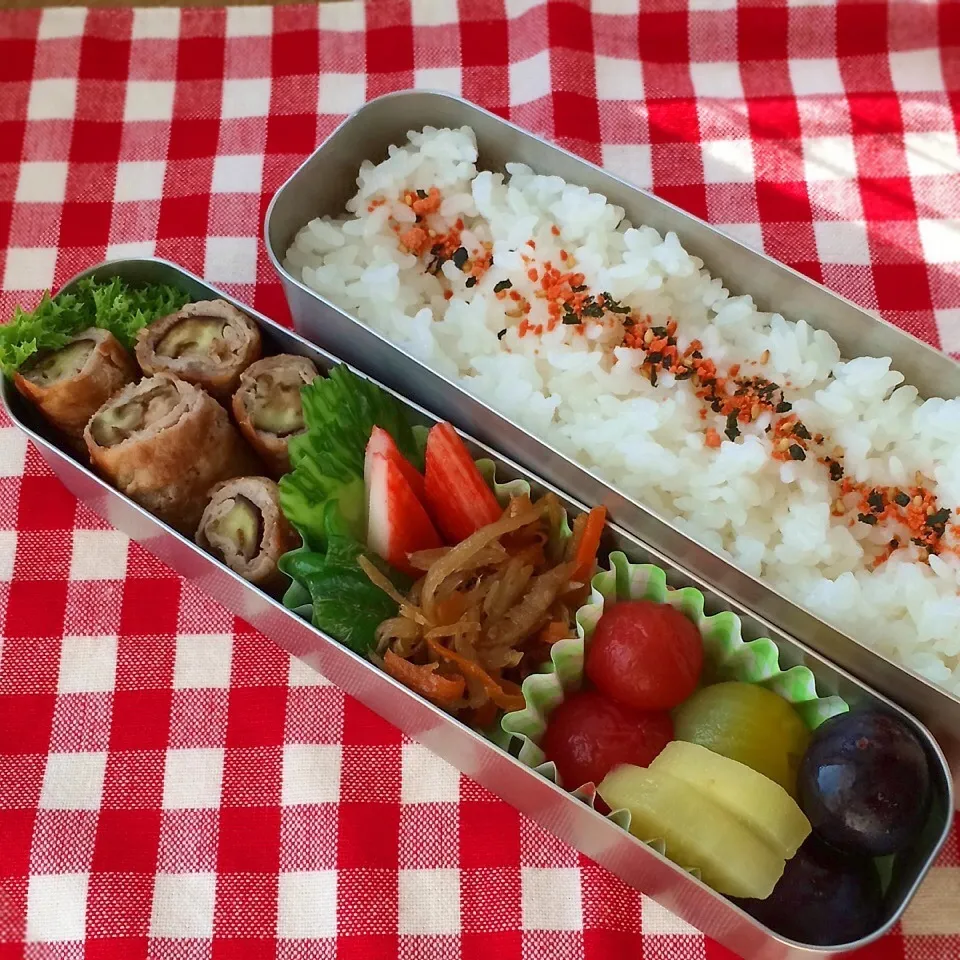 今日のお弁当(茄子の肉巻き)|demekinさん