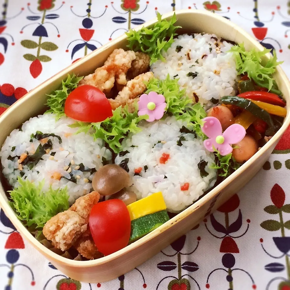 今日のお弁当(鶏の竜田揚げ)|demekinさん