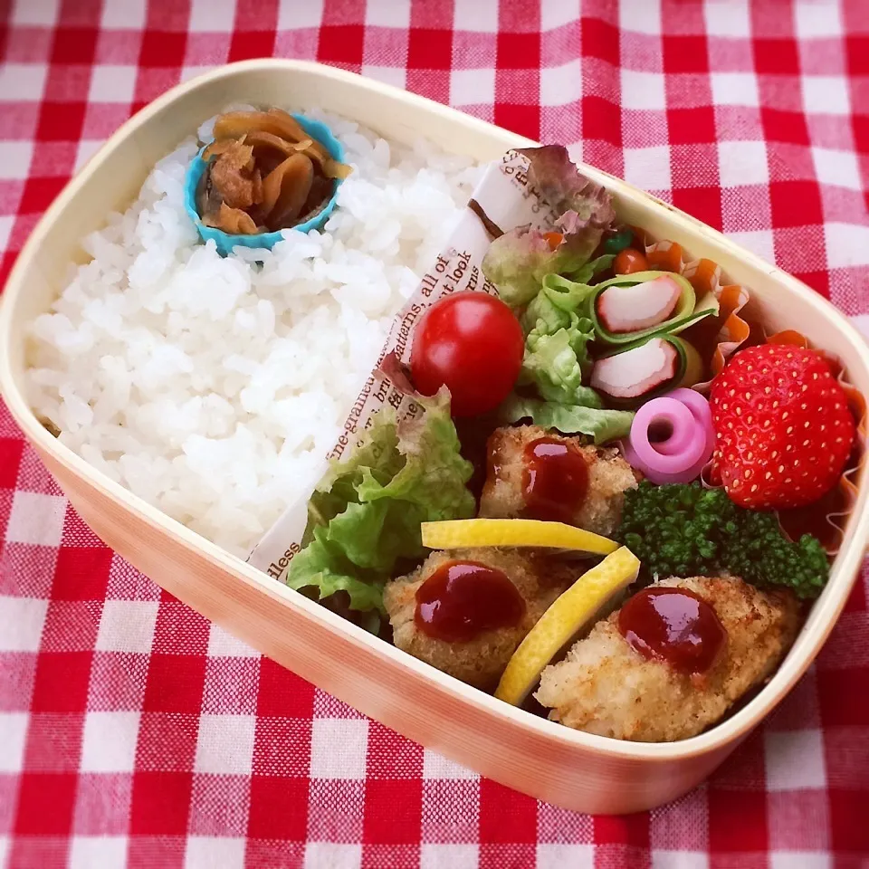 今日のお弁当(キャベツメンチカツ)|demekinさん