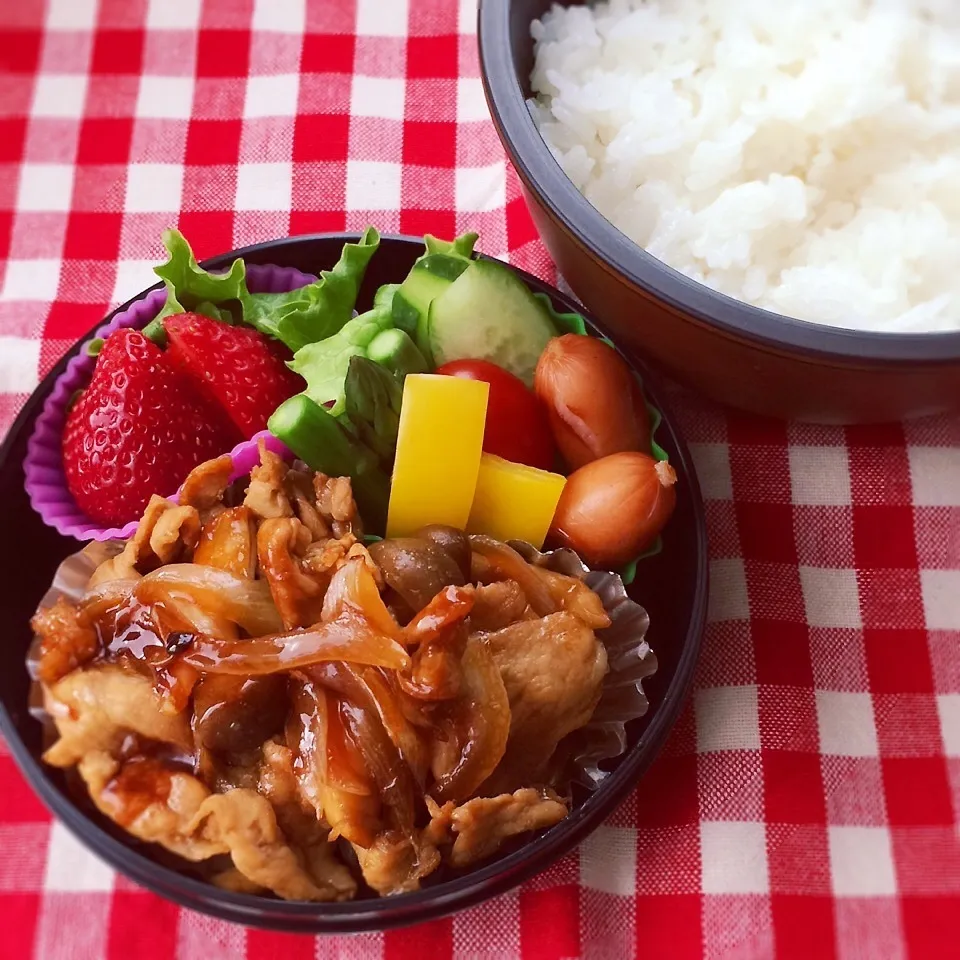 Snapdishの料理写真:今日のお弁当(豚丼)|demekinさん