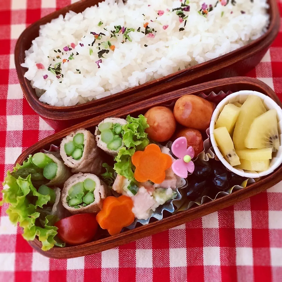 今日のお弁当(アスバラの肉巻き)|demekinさん