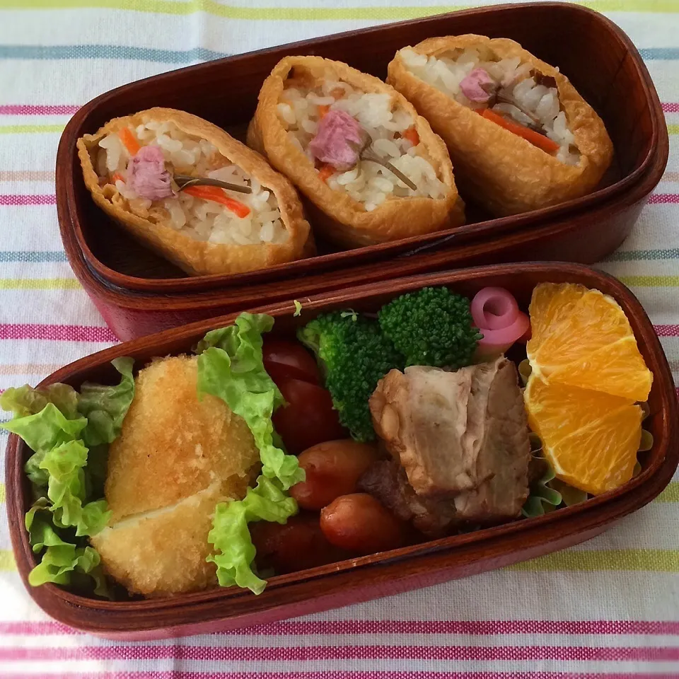 今日のお弁当(コロッケ)|demekinさん