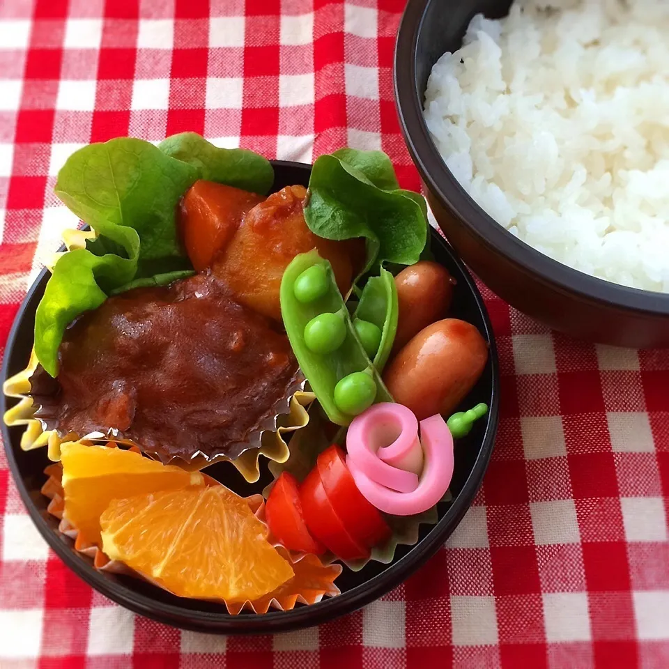 今日のお弁当(煮込みハンバーグ)|demekinさん