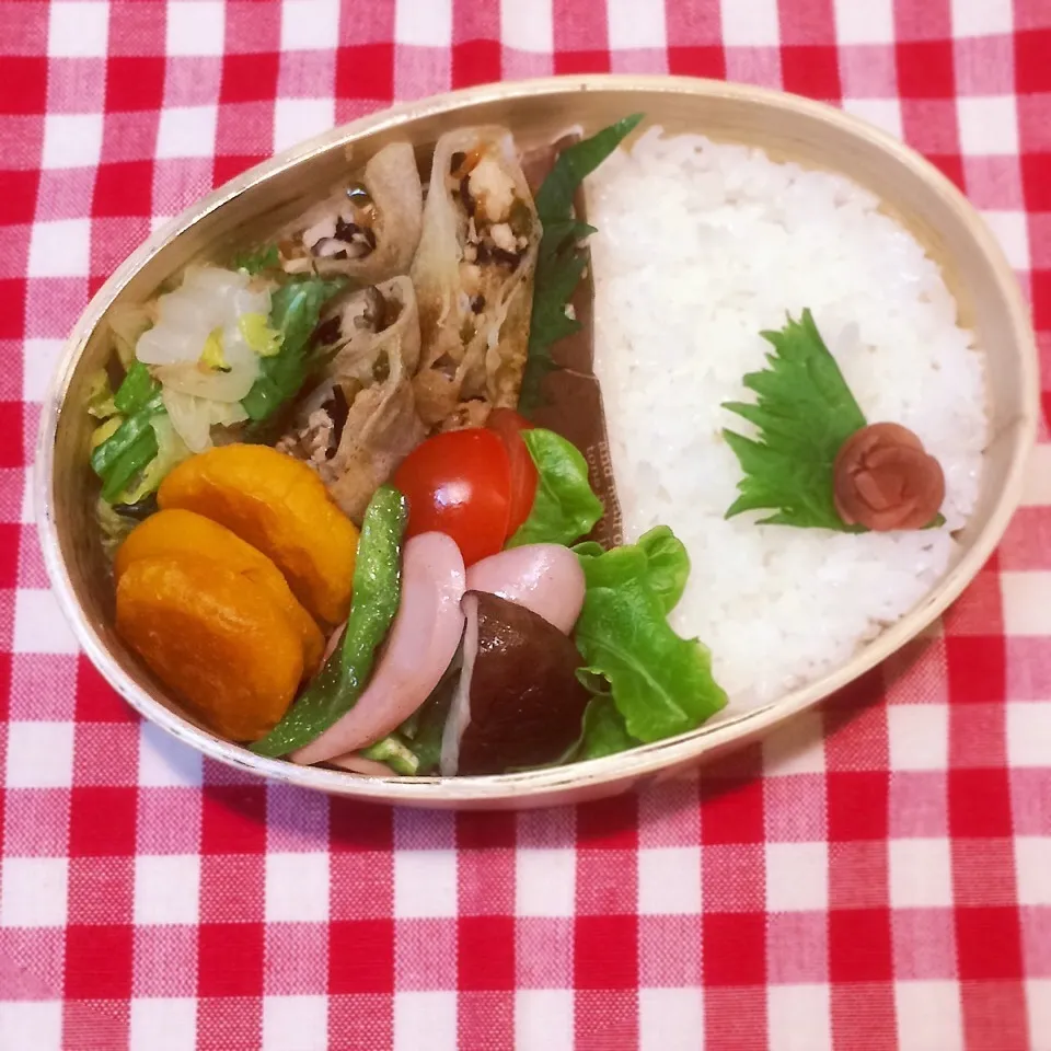 今日のお弁当(ひじき入り春巻き)|demekinさん