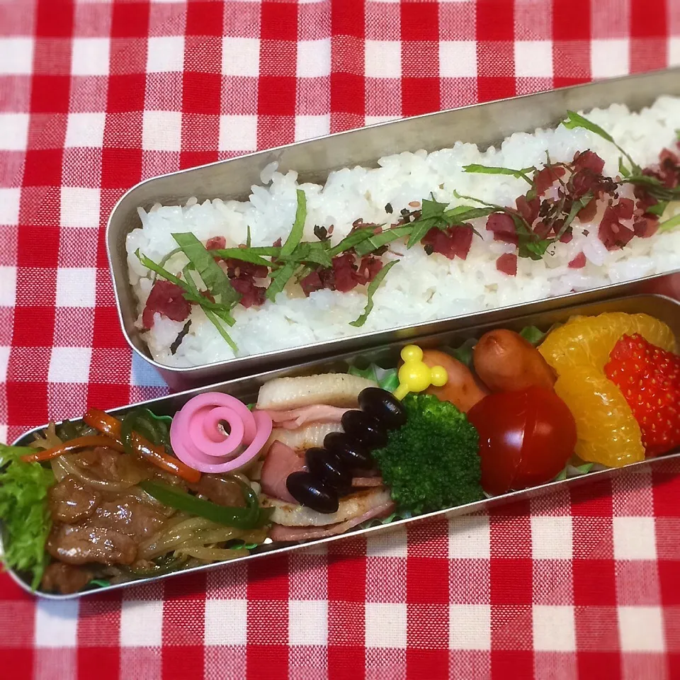 今日のお弁当(豚肉ともやしのオイスターソース炒め)|demekinさん